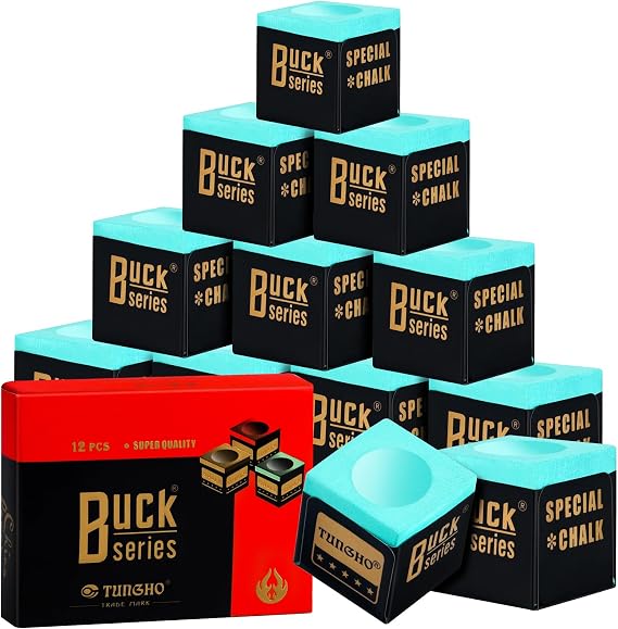 Snooker Chalk,Green Pool Cue Chalk Billiard Chalk 12 Cubes for Snooker Cue Tip