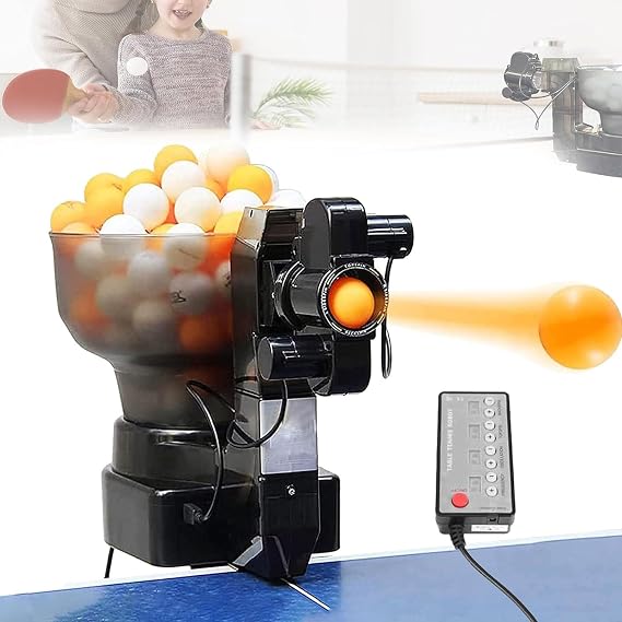 Ping Pong Robot, Automatic Table Tennis Robot Machine, HP-07 Ping Pong Machine with 36 Different Spin Balls Table Tennis Robots Automatic Ball Machine for Training