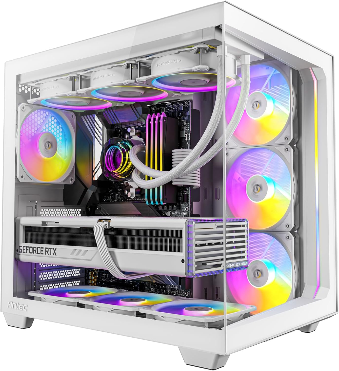 Antec C5 ARGB Beyaz, 4 x 120mm ARGB PWM Fan Dahil, Kavisli Temperli Cam, Tip-C 3.2, Mid-Tower ATX Oyuncu Kasası