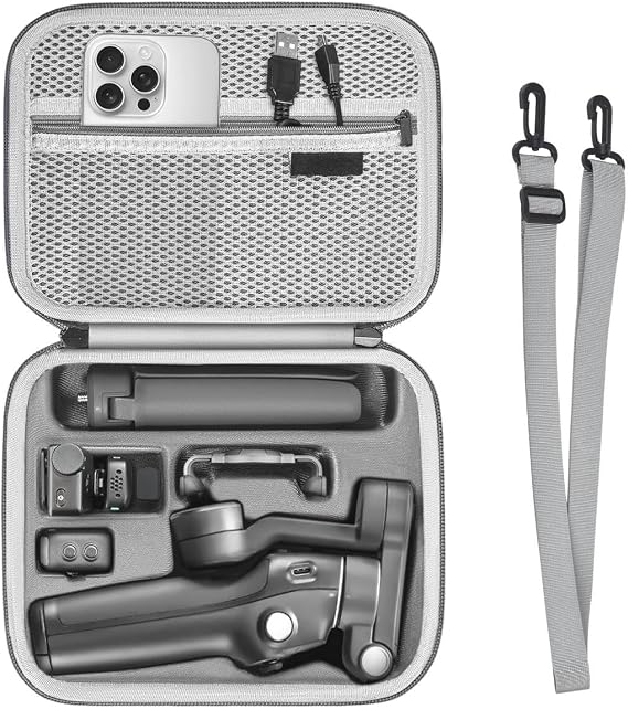 Coyktonty Osmo Mobile 8/Osmo Mobile 7 Pro/7 Case, PU Leather Portable Storage OM 7/7 Pro Case Storage Bag for DJI OM 7 Pro/OM 7 Smartphone Gimbal Stabilizer Accessories