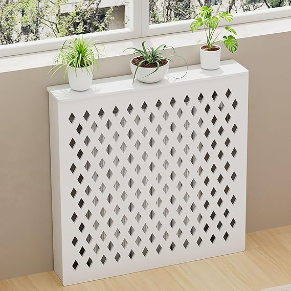 Radiator Cover Shelf Heater Heating Cabinet Shelf, Portable White Heater Covers for Radiators for Household Decorative Living Room Home(80x60x15cm)