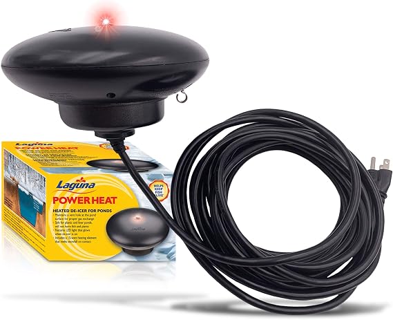 Laguna PowerHeat 315-Watt Floating Pond Heater for Outdoor Ponds with Fish | Thermostat-Controlled De-Icer with LED Indicator, Safe for Plastic & Liner Ponds, 22 ft Cord