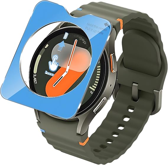 Rongep Samsung Galaxy Watch 7 44mm için Kolay Uygulama Aparatlı Ekran Koruyucu 9H Sertliğinde Çizilmeye Karşı Koruyan Dokunma Hassasiyetini ve Görüntü Kalitesini Etkilemeyen Cam Filmi