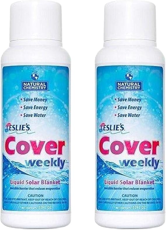 Leslies Cover Weekly Liquid Solar Blanket - 2 Pack of 32 Ounces | Advanced Mono-Layer Technology - Reduces Heat Loss, Evaporation & Chemical Use