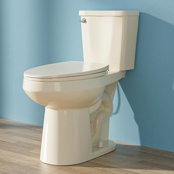 19 Inch ADA Elongated Tall Toilet for Seniors 1.28 GPF Bone