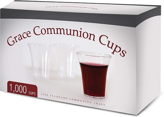 Grace Communion Cups - Box of 1000 - Plastic Disposable Fits Standard Holy Communion Trays, 0.5 fl.oz.