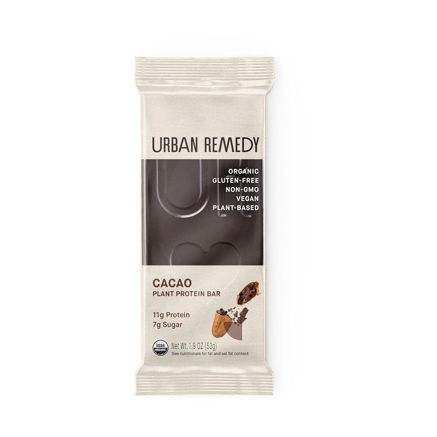 Urban Remedy , Bar Protein Plant Based, Chocolate 1.9 Ounce