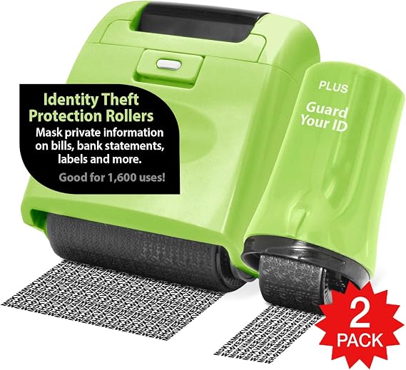 Identity Theft Prevention Wide Roller Security Stamp Kit, Green