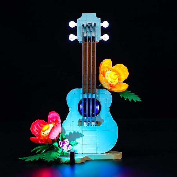 VONADO LED Light Kit Compatible with LEGO Tropical Ukulele 31156 (NO Model, Only Lighting kit), Light Compatible with Lego 31156 Flowers Guitar 3-in-1 for Adults