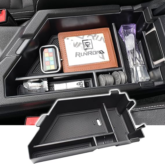 RUNROAD Center Console Organizer Tray Compatible with Volkswagen Jetta 2020 2021 2022 2023 2024 2025 2026 Accessories, Insert Armrest Storage Tray Middle Console Dividers Organizer Coin Holder