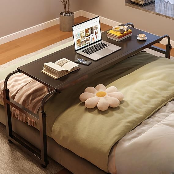 Bed Desk Over The Bed Table with Wheels Overbed Table Over The Bed Desk Over Bed Table Mobile Desk Bed Table with Wheels Computer Table for Bed Overbed Table with Wheels