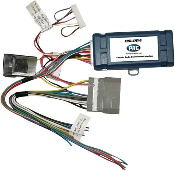 PAC C2R-CHY4 Radio Replacement Interface for Chrysler,Blue,8.75in. x 9.00in. x 2.00in. | Connects a car stereo to the factory wiring, aftermarket integration adapter, clean dash upgrade for compatible models