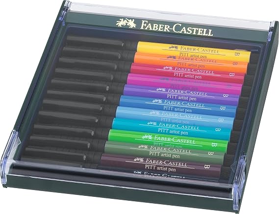 Faber-Castell set of 12 Pitt artist pens B