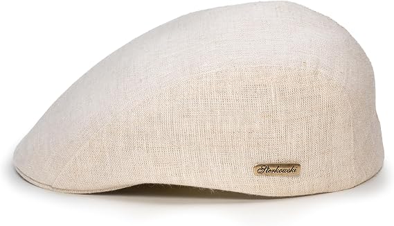 Sterkowski Model Gecko | 100% Linen Flat Cap for Men and Women | Breathable Summer Ivy League Cap Without Lining