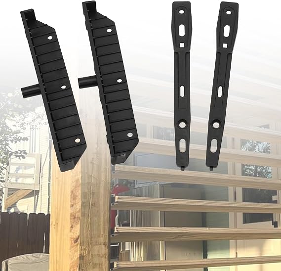 Deck Sunblind System Brackets 2 Set, Louver Hardware Kit for Blinds and Shutters, Each Set Holds up to 11 Boards(48" Wide), Louvers Bracket Shutter Hardware Kit