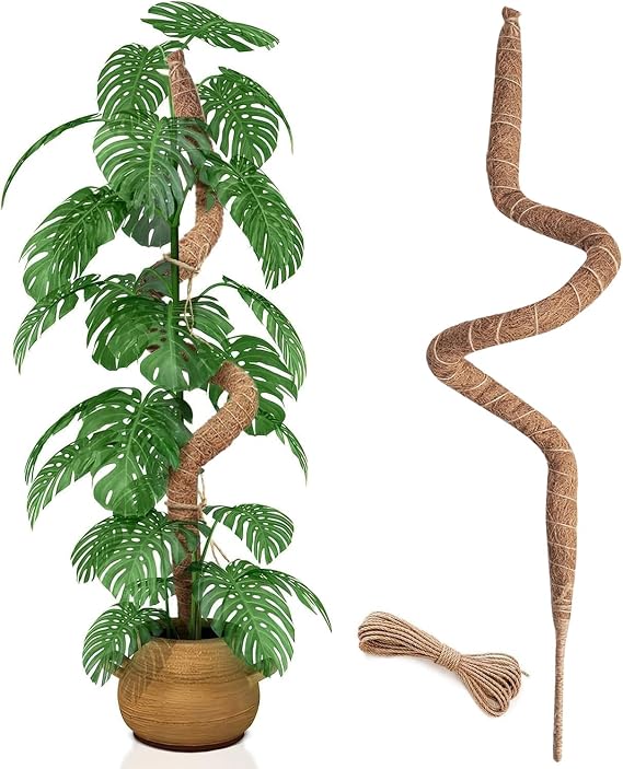 35 Inch Moss Pole for Plants, Bendable Moss Pole for Plants Monstera, Tall Moss Poles for Climbing Plants Indoor, LargeSupport, Garden Trellis Stick Stakes