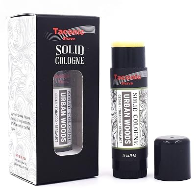 Taconic Shave All-Natural Urban Woods Scent Mens Solid Cologne Portable and Easy to Apply - Artisan Made in the USA