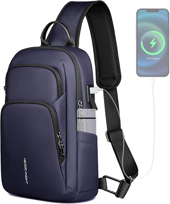 hk Sling Bag for Man, Waterproof Utility Crossbody Bag