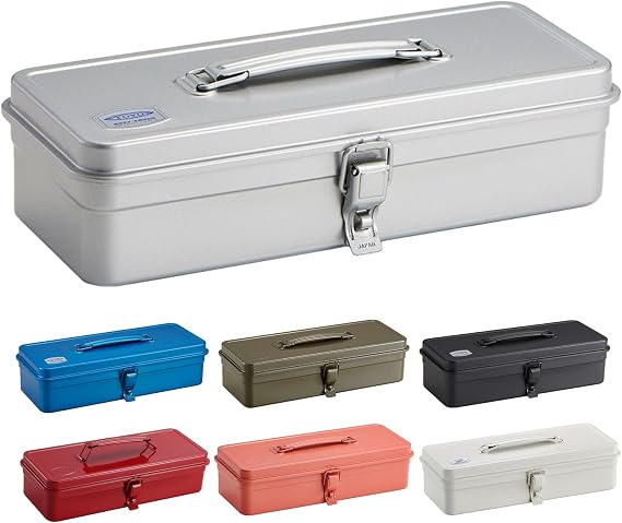 Toyo Steel T-320-SL Trunk Shape Steel Tool Box 33.3 x 13.7 x 9.5 cm Silver
