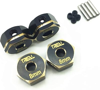 Treal Brass Hex Adapter Wheel hubs48mm for Element RC Enduro Black