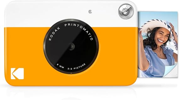 KODAK Printomatic Sofortbild-Digitalkamera in Vollfarbe - Hochwertige Fotos auf Zink 2x3 Klebefotopapier - 5MP tragbar kreatives Spaßgeschenk für Geburtstag Weihnachten Feiertag - Gelb