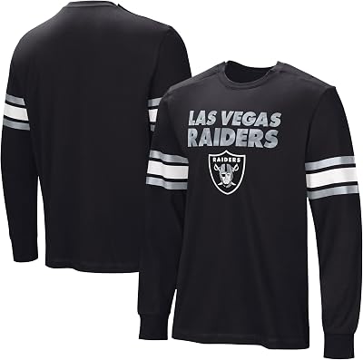 Mens Black Las Vegas Raiders Hands Off Long Sleeve Adaptive T-Shirt