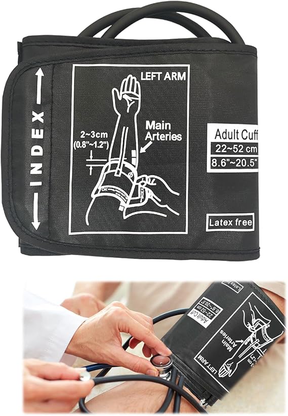 Extra Large Blood Pressure Cuff, 22-52CM Big Arm - Adjustable XL Large Cuff for Omron, Universal Blood Pressure Monitors Large Cuff for XL Blood Pressure Cuff for Big Upper Arm, Black ﻿
