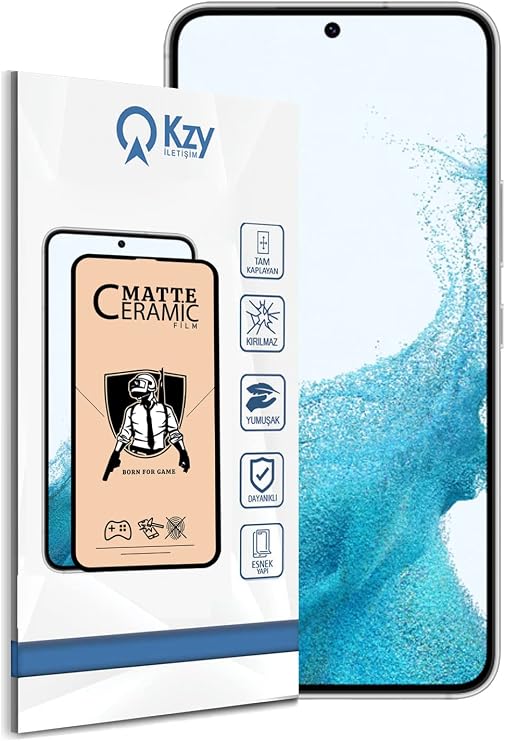 KZY İLETİŞİM Samsung Galaxy S22 ile uyumlu Tam Kaplayan Mat Seramik Nano Esnek Ekran Koruyucu Cam