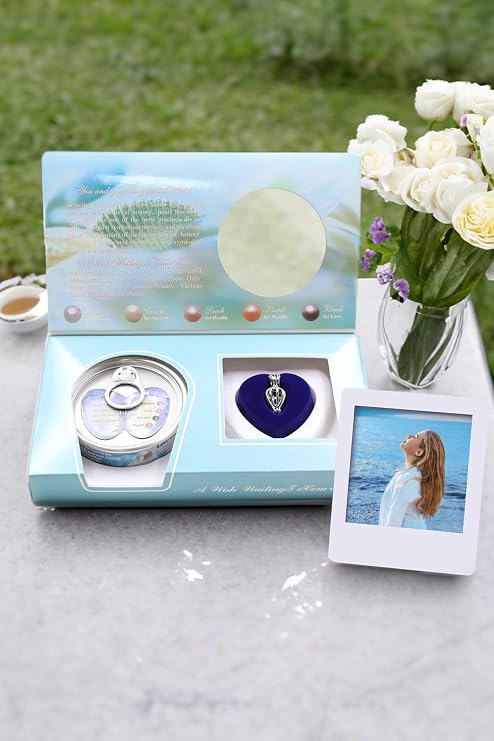 Trendmiya Beyaz İnstagram Çerçeve & İstiridye İçinde Gerçek İnci Kolye Hediye Seti