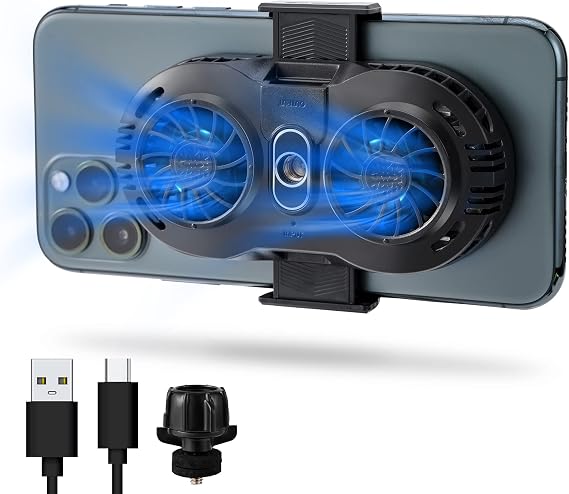 Phone Cooler, Cellphone Radiator with Dual Semi-Conductor Cooling Chip, Mobile Phones with a Width of 6 to 8 cm for Tiktok Live Streaming, Outdoor Vlog, Mobile Gaming.
