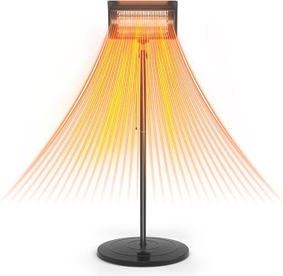 Mobile Heater: 1500W Electric Infrared Floor-Standing Heater, Floor-Mounted, Waterproof Design, Used for Outdoor, Indoor, Patios, Restaurants, with Overheat and Tip-Over Power-Off Protection