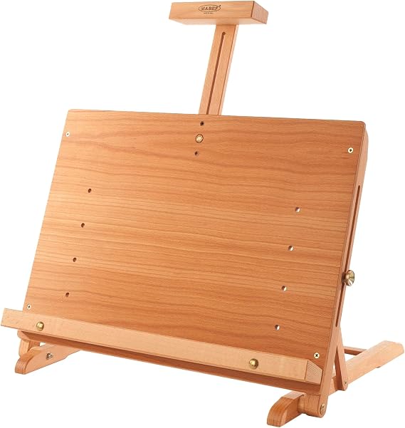 Mabef M/34 Table Easel, Oiled Beech-Wood Tabletop Easel Adjustable Canvas Angle from Vertical to Horizontal Max Load 5 kg/Canvas Height Up to 54 cm Made in Italy