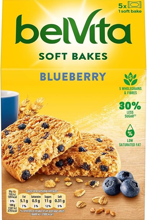 Belvita Soft Bakes Filled With Blueberry, 250 g (Pack of 1)