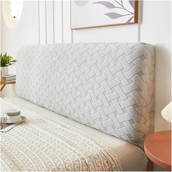 Headboard Slipcover Thicken BedHead Cover All Inclusive Headboard Covers Stretch Spandex BedHead Backrest Slipcovers(Grey,150cm)