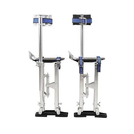 Drywall Stilts 18-30 inch Adjustable Aluminum Tool Stilt, Silver