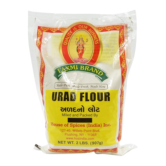 Laxmi Freshly Milled Urad Flour - White Lentil Flour (Gluten Free), 2lbs