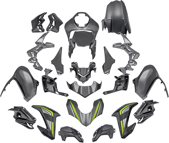 Motorcycle Fairing Kit Fit for Z900 Z 900 2017 2018 2019 Injection Bodykit Bodywork Covers Set, Matte Black & Gray
