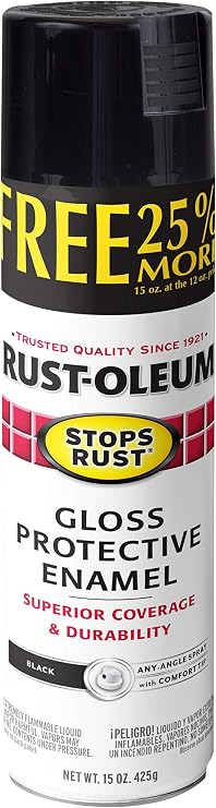 RUST-OLEUM 254146 Stops Rust 16-Ounce Gloss Black Spray Paint
