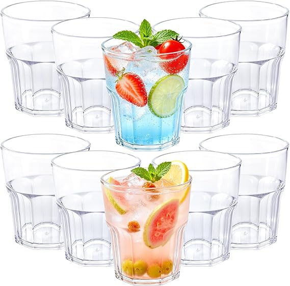 10 Pack 260ML Plastic Tumblers, Plastic Cups Reusable Acrylic