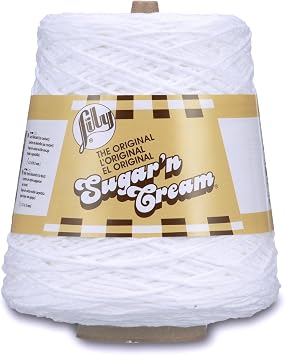 Lily Sugar'n Cream Cotton Cone Yarn, White , 1 Cone, 14 oz (Pack of 1)