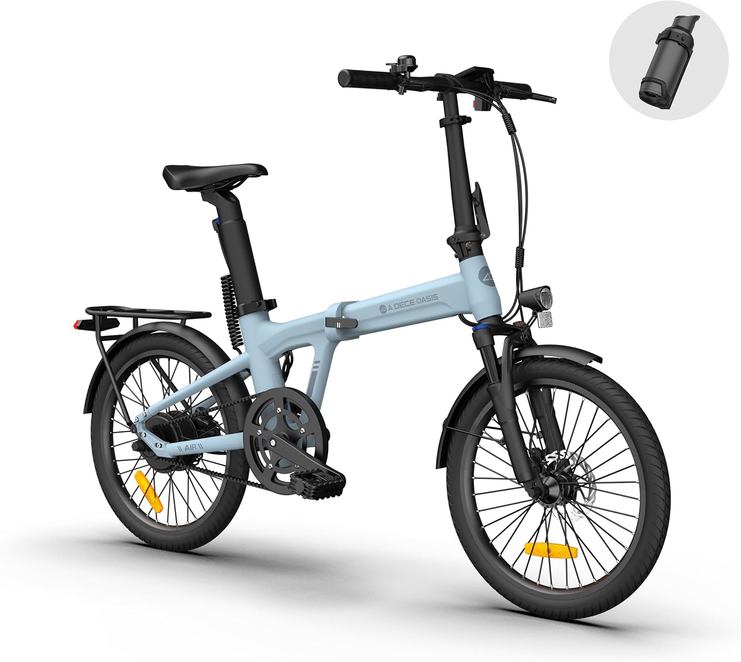 ADO Air20Pro Folding EBikes, EBike for Adults, 20" Electric Bike, Belt Drive, Bafang Motor, ECO and SPORT Mode, Disc Brakes, LCD Display, APP Intelligent, Kettle Battery Autonomy 160 km