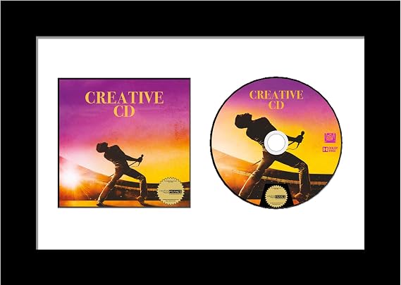 Creative Picture Frames 8" x 12" CD Music Frame with White Matting Displays Disc and Cover Self Standing or Wall Display