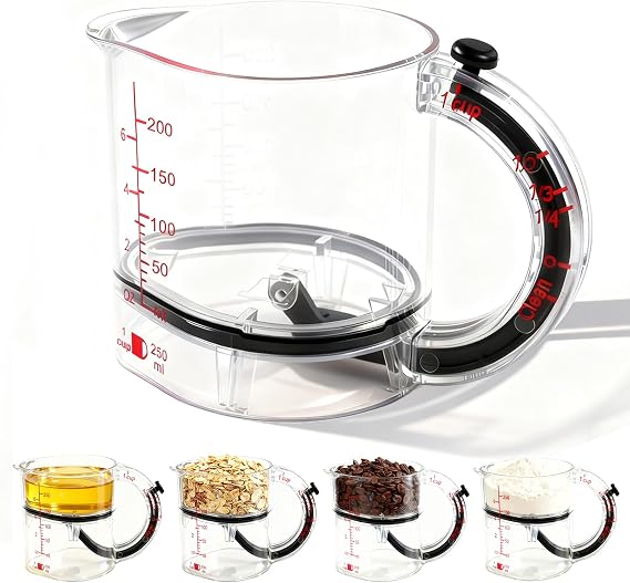 4-in-1 Adjustable Measuring Cup for Liquid & Dry