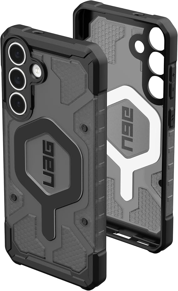 URBAN ARMOR GEAR UAG Designed for Samsung Galaxy S25 FE Case Pathfinder Clear - Magnetic Charging Compatible Rugged Military Grade MIL-STD Protective Cover, Ash/Black