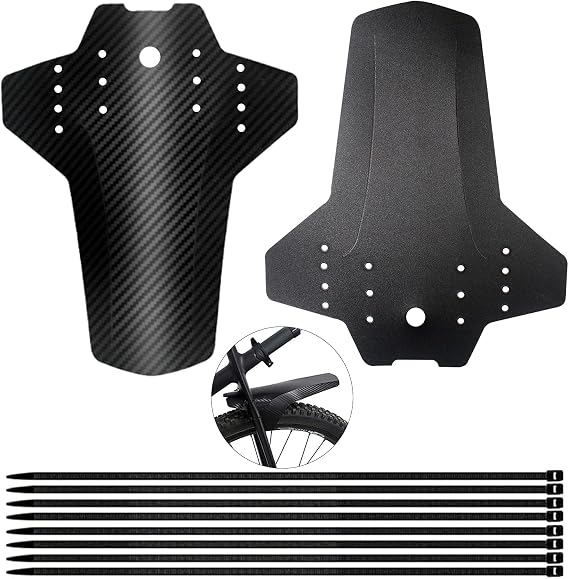 Mountain Bike Mudguards Set MTB Mudguards 2 PCS Bike Fende MTB Front and Rear Bicycle Fender Carbon Fiber Mud Guard Front and Rear Compatible for 26", 27.5", 29" Size Mountain Bike