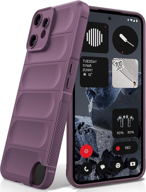 Hülle Kompatibel mit Nothing CMF Phone 2 Pro Stoßfest Wellenmuster Kratzfestes Weiches Mikrofaserfutter Rundumschutz Schutzhülle mit Kameraschutz Lila