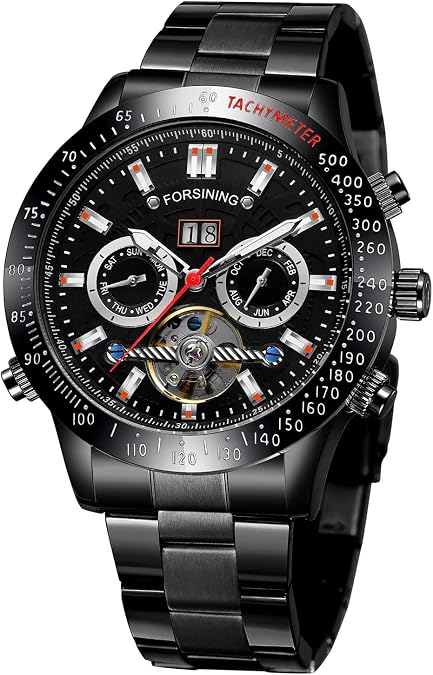 FORSINING Men's Self Winding Stainless Steel Automatic Clock Date Mechanical Analog Wrist Watch