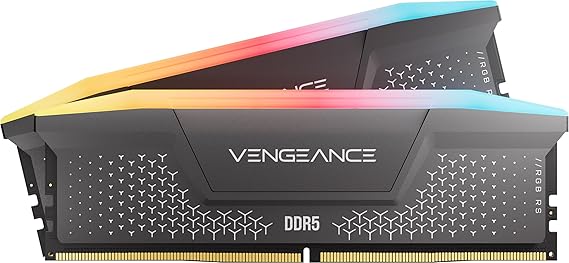 CORSAIR VENGEANCE RGB RS DDR5 RAM 32GB 2x16GB 5200MHz CL40-40-40-77 1.25V Desktop Computer Memory Kit - AMD EXPO & Intel XMP 3.0 Compatible - Grey CMG32GX5M2B5200Z40