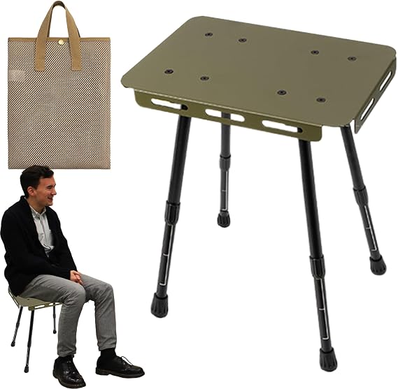 Folding Camping Table Heavy-Duty Adjustable Height Anti-Slip Stool