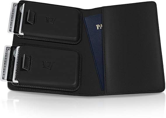 Kings Loot Passport Wallet with Holder for AirTag, Midnight Black